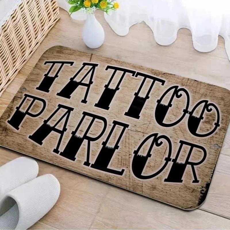 Tattoo Shop Mat Indoor Welcome Doormat Washable Living Room Bedroom Floormat Accessories Rug Non-slip Porch Entrance Carpet