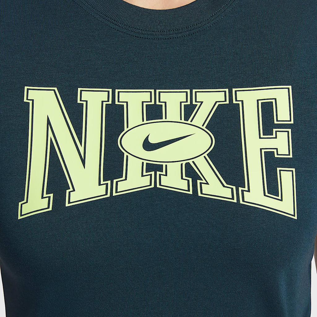 Nike Sportswear Comfortable Fashionable Versatile Short Sleeve Nautical Cropped Regular T-Shirt Women Tops Deep-Sea-Blue HQ1710-478