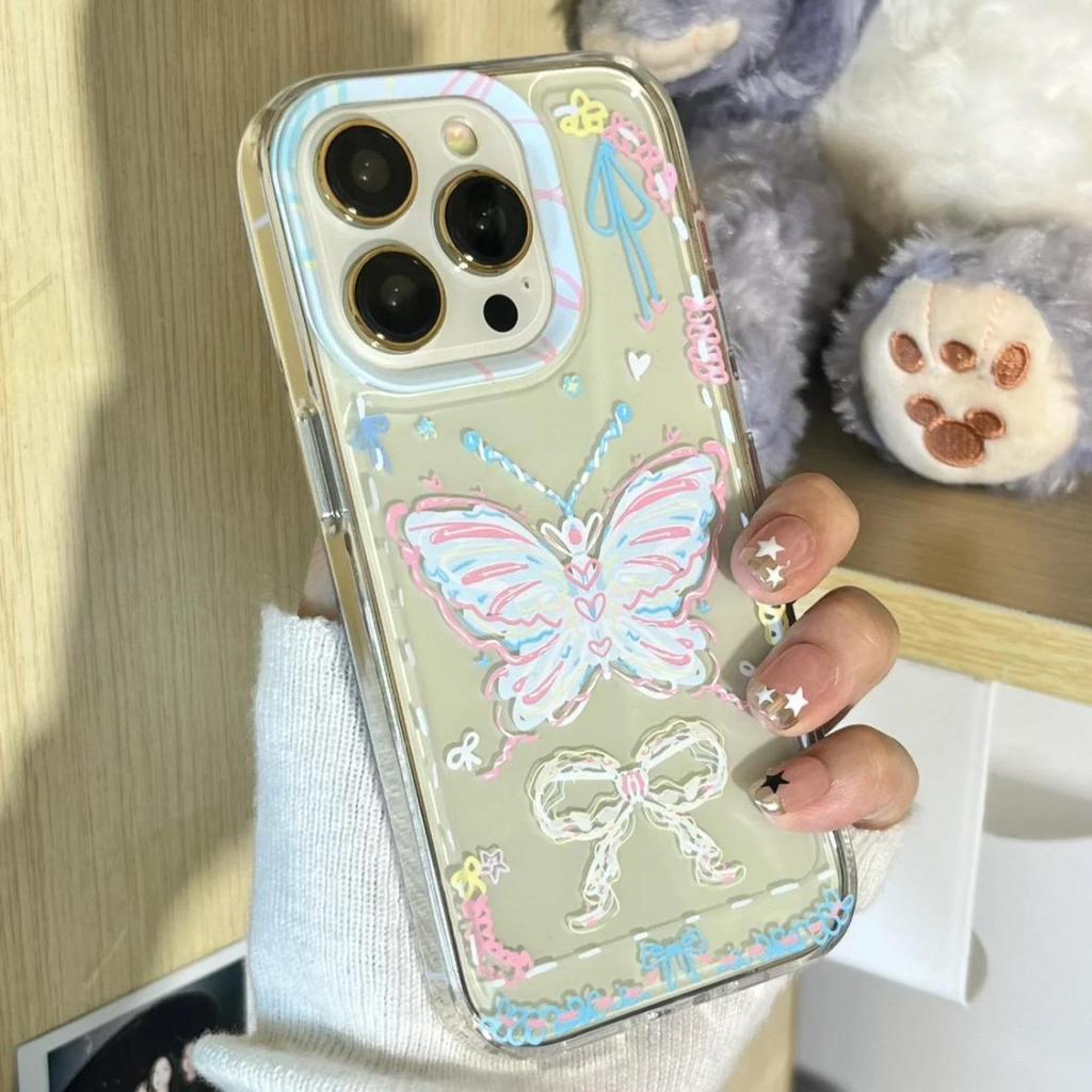 Roztomilý kryt na mobilní telefon Butterfly Millennium Light pro Apple 14 Pro Max & iPhone 11 - Ideální pro starší ženy!