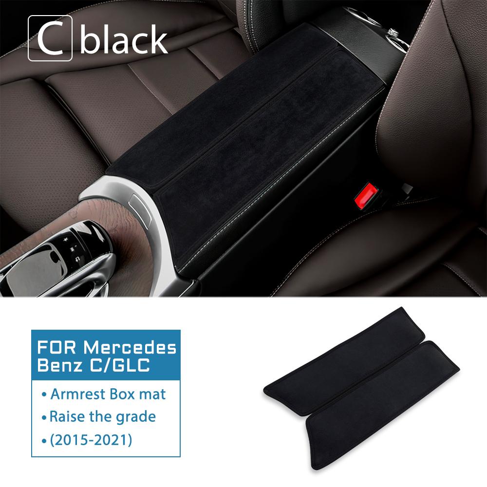 Car Armrest Box Cushion Fleece Pad Cover For Mercedes Benz A C E S Class GLE GLB GLA W205 W213 W167 W177 H247 X247 2015-