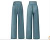 Womens Elastic High Waisted Palazzo Pants Casual Wide Leg Long Lounge Pant Trousers with Pocket