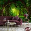 3D Lesní tapeta Ložnice Krásné krajiny Nástěnná malba Zelené stromy Příroda Tapeta Obývací pokoj Ložnice Nástěnné malby