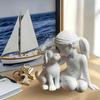 Elegant Style Girl and Her Little Dog Sculpture, with Unique Spots or Stone Textures, Suitable As A Warm Desktop In The Home