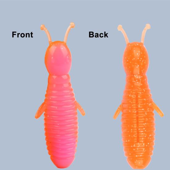 5 Stück 6CM/7G Weichwurm-Köder Langsam sinkend Gesalzen Glitzer Bionischer Köder Bunter PVC Kunstköder Salzwasser Süßwasser Schlangenkopf Angelzubehör