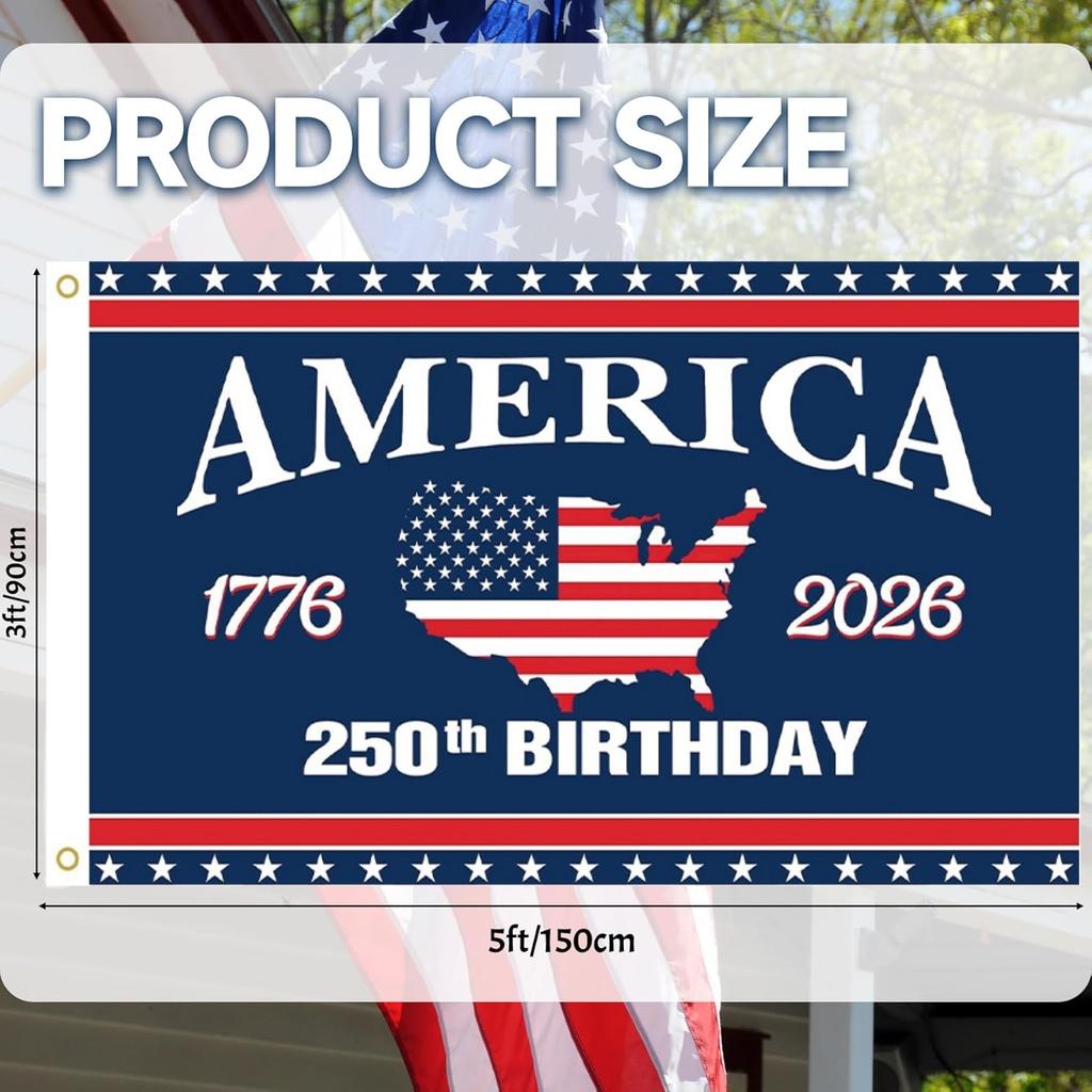Usa Patriotic Banner Standard Size American 250th Anniversary Flag 250 Years Commemorative Flag Patriotic 3x5 Ft American Flag