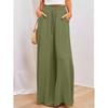 Loose Solid Color Elastic Waist Pants Loose Pure Color Elastic High Waist Pants