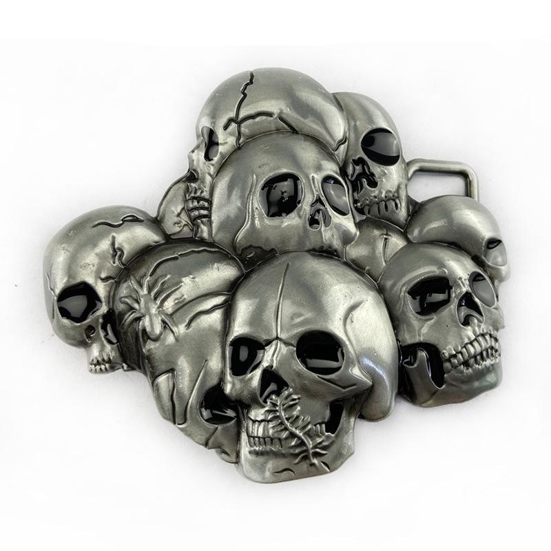 Trendy Skull Design Alloy Belt Buckle - Fashionable and Smooth Plate Buckle, Hot Selling Cross-Border Accessory
