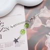 Summer Lucky Grass Phone Charms Green Four-leaf Clover Beaded Keychain Bag Pendant   Gifts