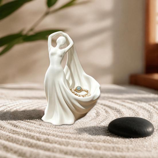 Ballet Dancer Jewelry Tray, 3D Printed Ring Holder for Dresser, Cute Ballerina Trinket Dish for Earrings, Gift for Women