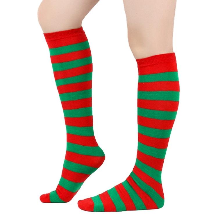Gestreifte Kniestrümpfe Gestreifte Wadenstrümpfe Halloween Festival Cosplay Strümpfe Lange Stiefelstrümpfe Strumpfwaren für Damen