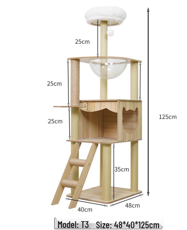 Top-Selling Cat Tree: Large Space Capsule Bed, Hammock, Platform, Ladder, Scratching Post & Climbing Frame
