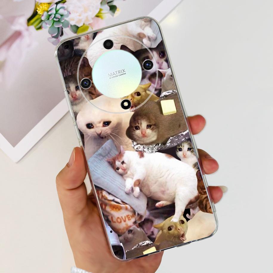 For Honor X9b 5G Case 2023 Fashion Flower Clear Silicone Soft Back Cover For Honor X9a RMO-NX1 Funda HonorX9 X 9 X 9B X 9A Coque