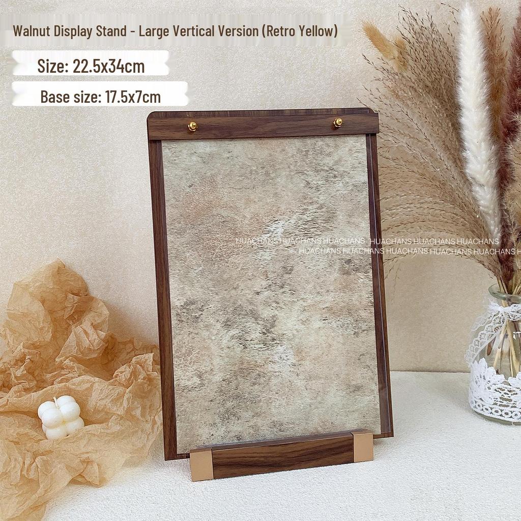 Walnut Wood Manicure Display Stand with Solid Base