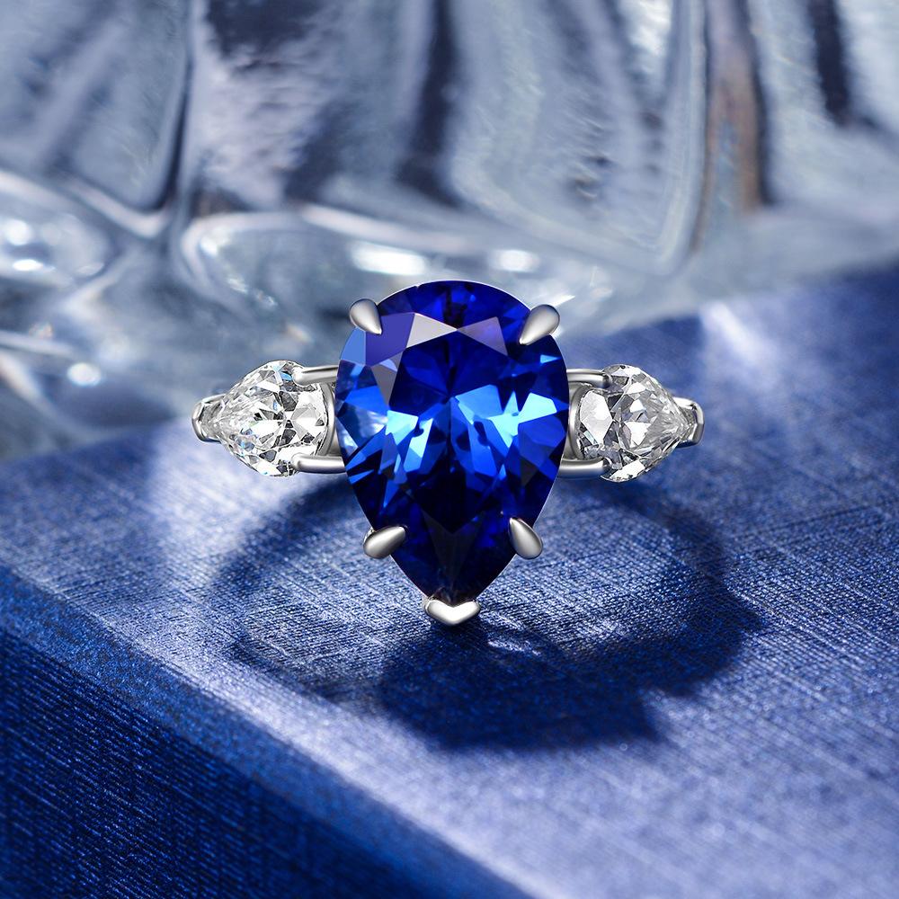 Gica Gema Silber 925 Schmuck Klassische Personalisierte Wasser Tropfen blau Ring Für Frauen Weibliche Edlen Schmuck Modische High Grade Geschenk Hochzeit Engagement