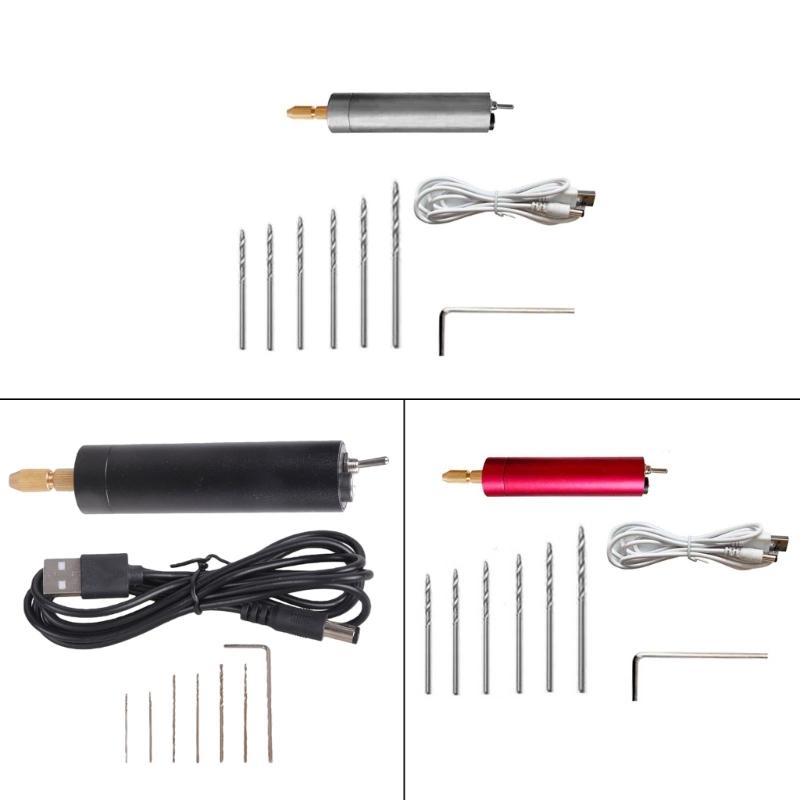 Rotary Electric Handle Nail Drill Kit Multi-Tool for Epoxy Polishing Cleaning and Engraving Mini-Electric Drill Grinder