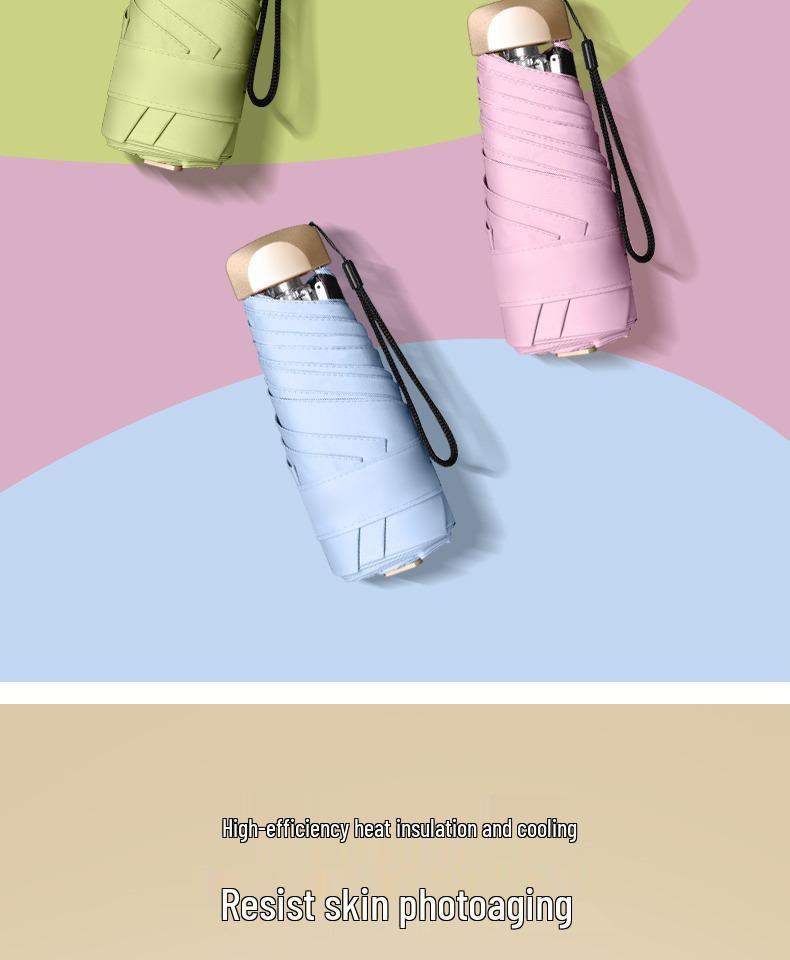Women's Compact UV-Defender: Portable Mini Umbrella for Sun and Rain
