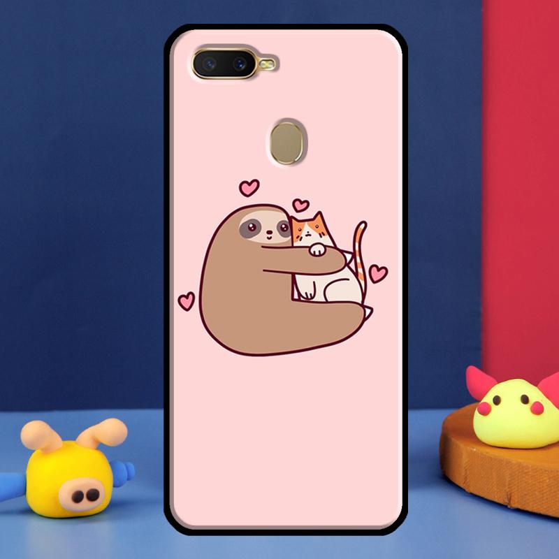 Sloth Cute Animal Case For Oppo A98 A78 A58 A15 A16 A17 A5 A9 A91 A52 A72 A76 A96 A74 A94 A54 S A57 A77 Cover