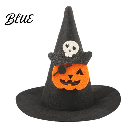 Halloween Pet Costume Hat Witch Hat Bows/Pumpkins Decor Adjustable Felt Animal Theme Party Decor Accessory Lightweight Comfortable Headwear,