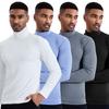 Men's Plus Size Turtleneck Long Sleeve T-Shirt Winter Double-Sided Brushed Thick Thermal Base Layer Top for Young Men