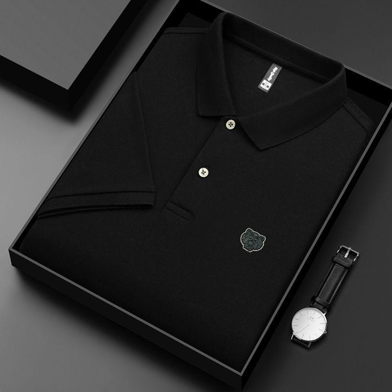 High End 100% Cotton POLO Shirt Men's Summer New Fashion Tiger Head Embroidery Short Sleeve T-shirt Lapel Half Sleeve Paul Shirt