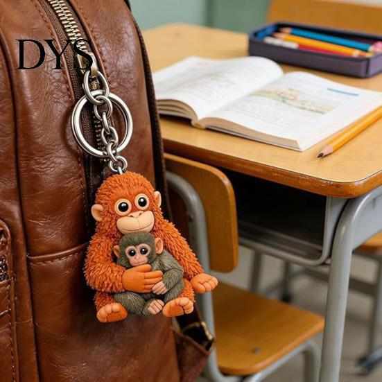 Monkey Keychain 1/2Pcs Pendant Plush Charm Key Chain Everyday Use Keys Backpack Purse Car Bag Decoration Mini Accessory Print