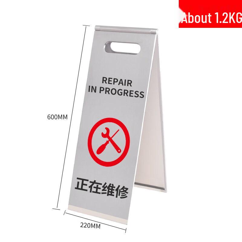 Meikesaio Stainless Steel Foldable A-Frame Warning Sign