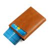 RFID Blocking Slim Wallet Pop Up Card Holder Minimalist Tri-fold Microfiber Leather Business Case