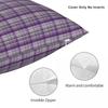 Tartan Lila und Grau Kissenbezug Polyester Leinen Samt Kreativ Reißverschluss Dekorative Wurfkissenhülle Heimkissenbezug 45X45