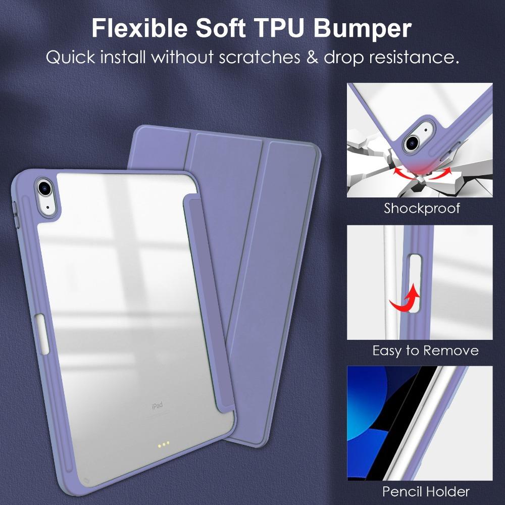 Leather Case for iPad Pro11 2025 iPad Air13 with Transparent Pencil Slot Acrylic Protective Cover