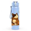 1PC Autumn Cat With Pumpkin 750ml Color Plastic Sports Water Bottle Leakproof Flip Straw Lid Suitable for Sports Office Home Use