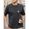 T-shirt Top Short Sleeved 100% Cotton "horse" Print, Summer All Season Men's Comfortable High-quality Casual Sports Luxury