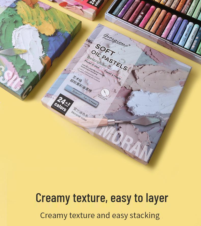 Giorgione Super Soft Oil Pastels Set - 48 Heavy Colors & 24 Macaron Shades