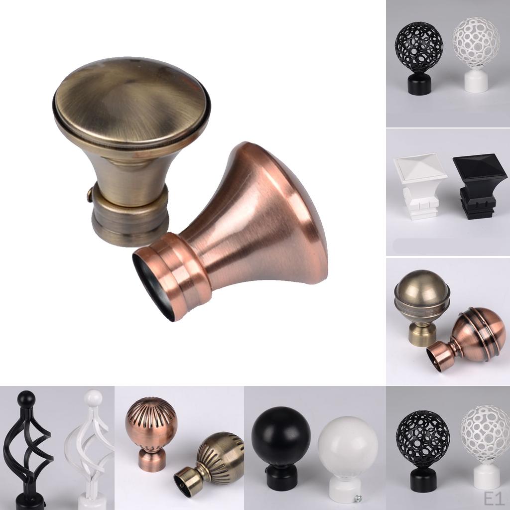 1 Piece Decorative Curtain Rod Finials Window Blind Pole End For 28mm