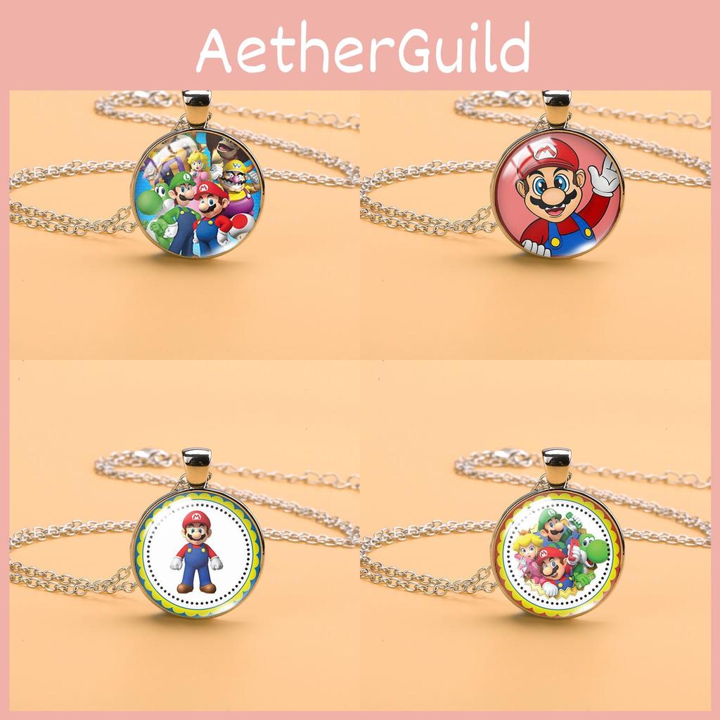 Adorable Cartoon Mario Necklace With Charming Princess Peach Pendant For Stylish Sweater Accessory
