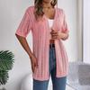 Spring and Summer Women Elegant Knitted Cardigan Hollow Out Short Sleeved Sun Proof Tops for Women