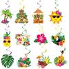 30pcs Luau Party Decorations Hawaiian Decorations Tiki Decorations Tropical Party Decorations Luau Hanging Swirls Aloha Party Decorations, Flower