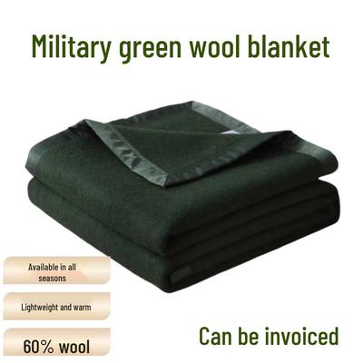 Coperta Militare Verde 60% Lana per Dormitorio o Divano