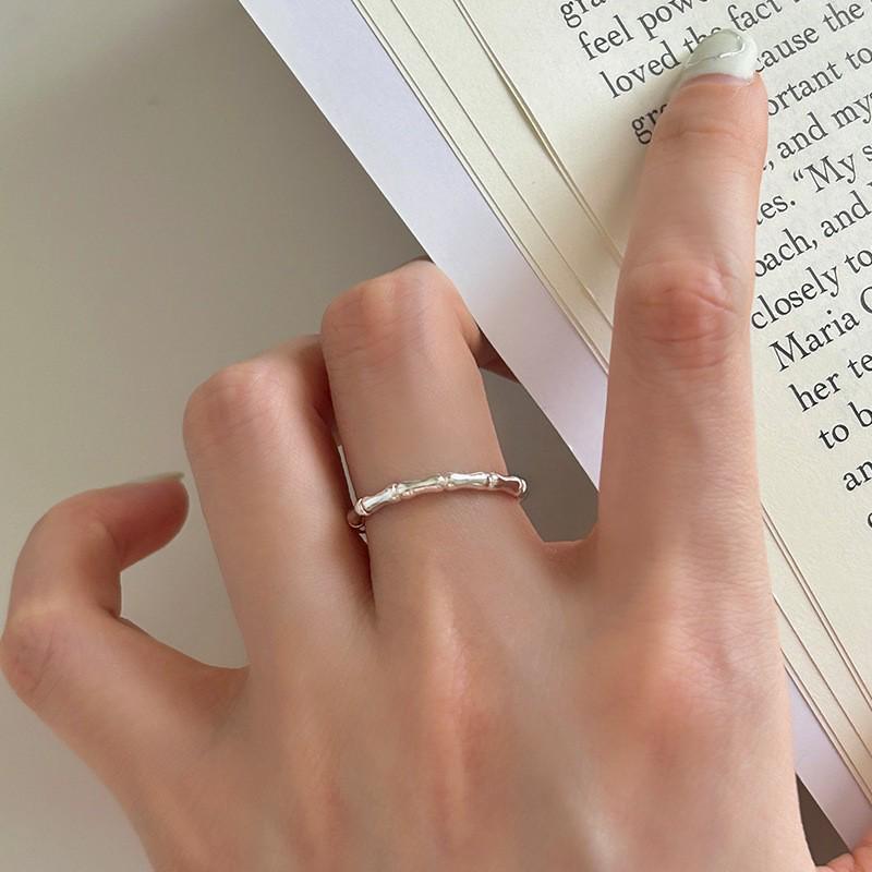 Adjustable Bamboo Joint Ring for Women - Trendy, Versatile, and Stackable Open Adjustable