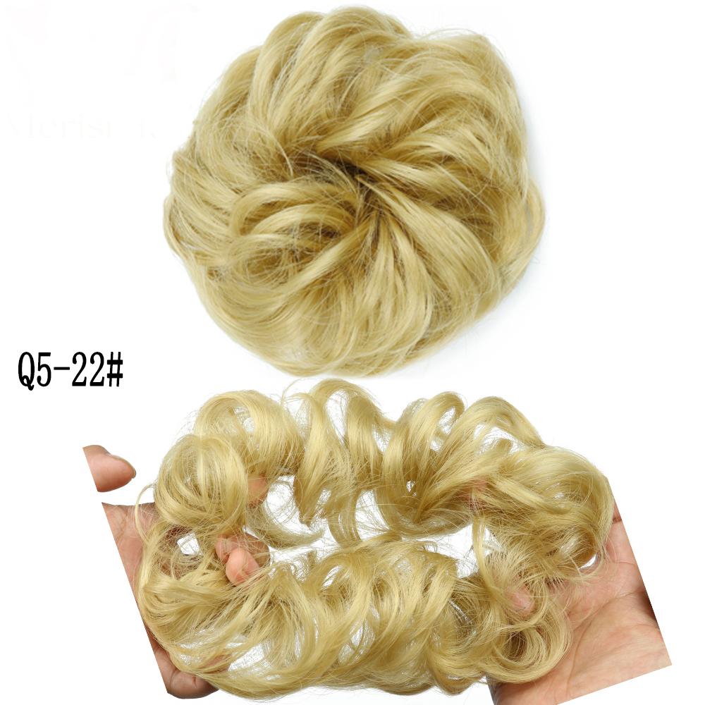 LISI HAIR Synthetic Curly Scrunchie Chignon with Elastic Rubber Band Messy Bun Ponytails Extension for Women