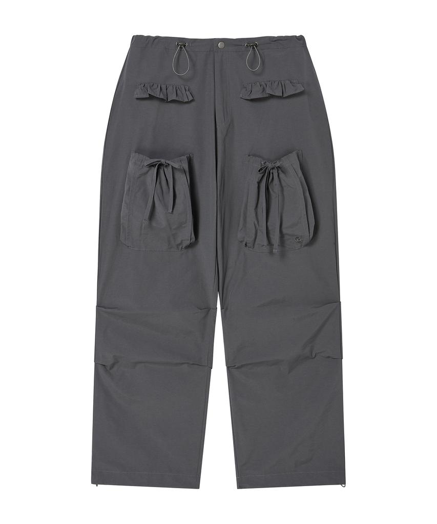 AWESOME STUDIO Out-Pocket Cargo Wide Pants Charcoal