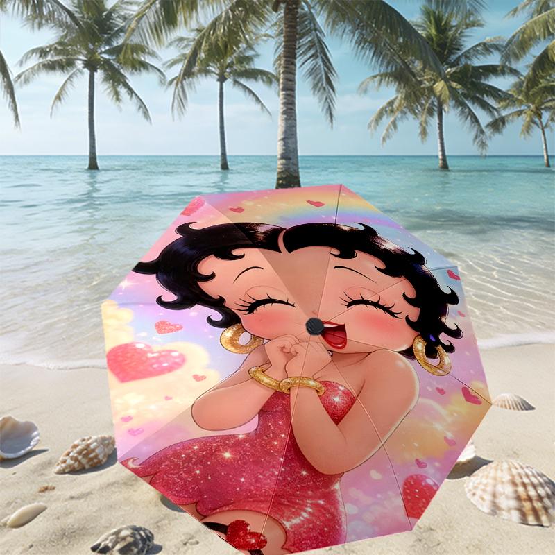 Betty Boop Print Umbrella Automatic Opening/ Closing - Portable Foldable Design - Daily use for Travel/Outdoor - Gift for Birthday