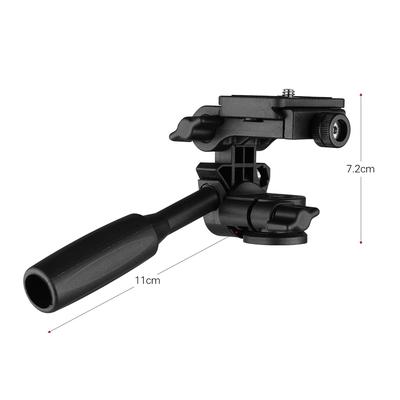 3 Way Pan Tilt Head 360 Degrees  Panoramic 3KG Payload with Handle Quick Release Plate Universal 1 4 Mounting for