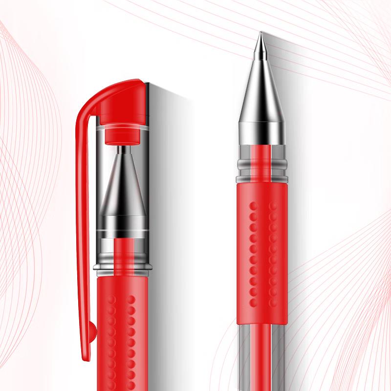 Deli 0.5mm Classic Bullet-Tip Red Gel Pens (144 Count)