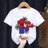 Children's Spider Man T-shirt Cartoon Birthday Digital Printed T-shirt Cute Boys and Girls Short Sleeve Top Children's Clothing