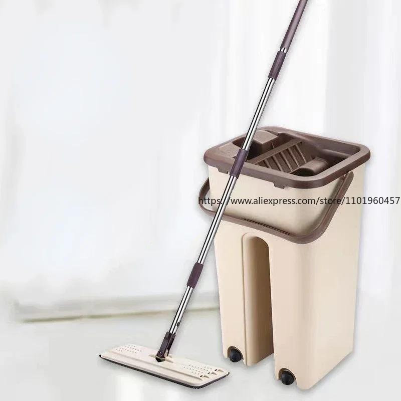 Wet and Dry Dual-use Hands-free Mop Bucket Home Office Lazy Mopping Artifact A Scratch-free Hand-washing Mops for Wash Floor