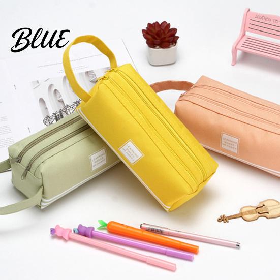 Large Capacity Pencil Case Oxford with Handle Double Layer Pen Pouch