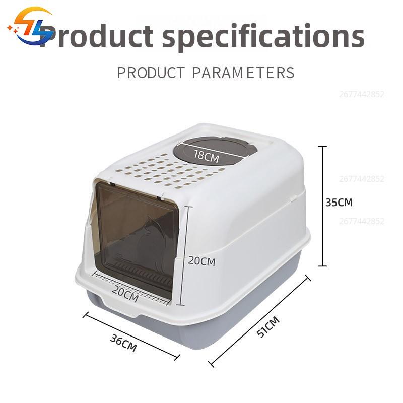 Non-Toxic Large Enclosed Cat Litter Bowl Flip-Top Litter Scoop Removable Cat Toilet Litter Scoop Easy To Clean