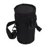 Water Bottle Sleeve 1L Portable Insulated Water Bottle Carrier Bag with Shoulder Strap for Hiking Running Camping Black