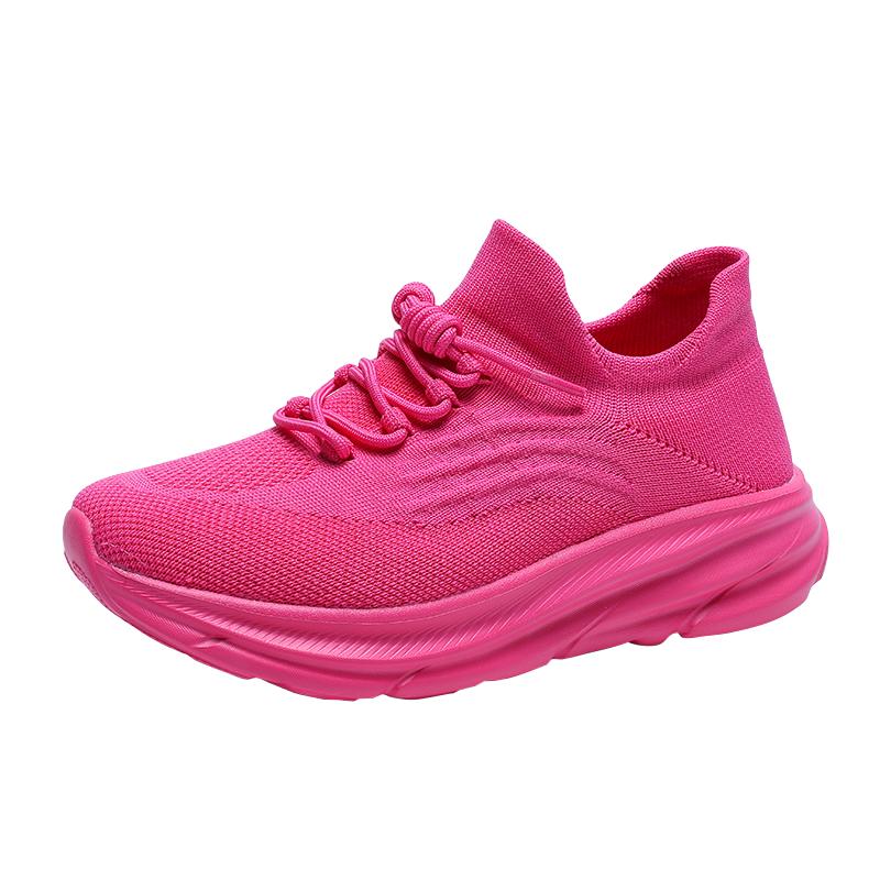 

Пара повседневных спортивных кроссовок большого размера Fly Weave, дышащие мужские и женские кроссовки для тенниса на открытом воздухе, нескользящие мужские кроссовки для бега 45 розы красного