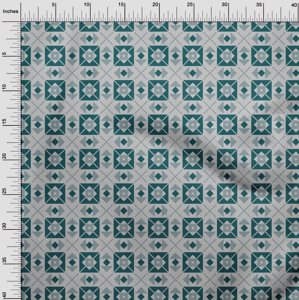 oneOone Baumwoll-Flex Schokoladenbrauner Stoff Diamant- & Dreieck Geometrische Bastelprojekte Dekorstoff Meterware 40 Zoll